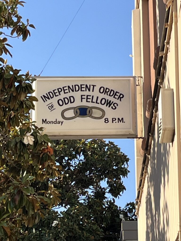 Independent Order of Odd Fellows exterior sign for Four Creeks lodge #94